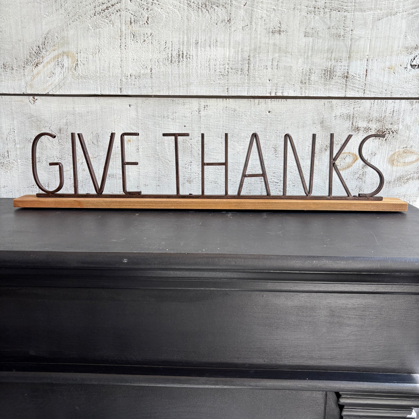 Metal & Wood Mantel Sign