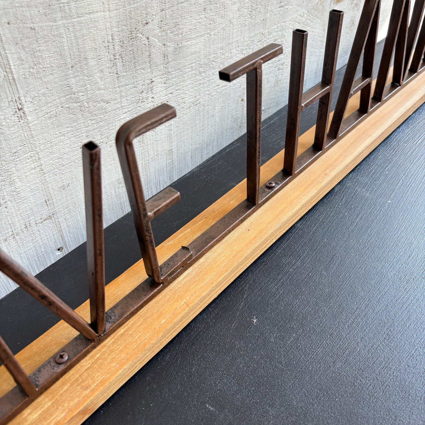Metal & Wood Mantel Sign