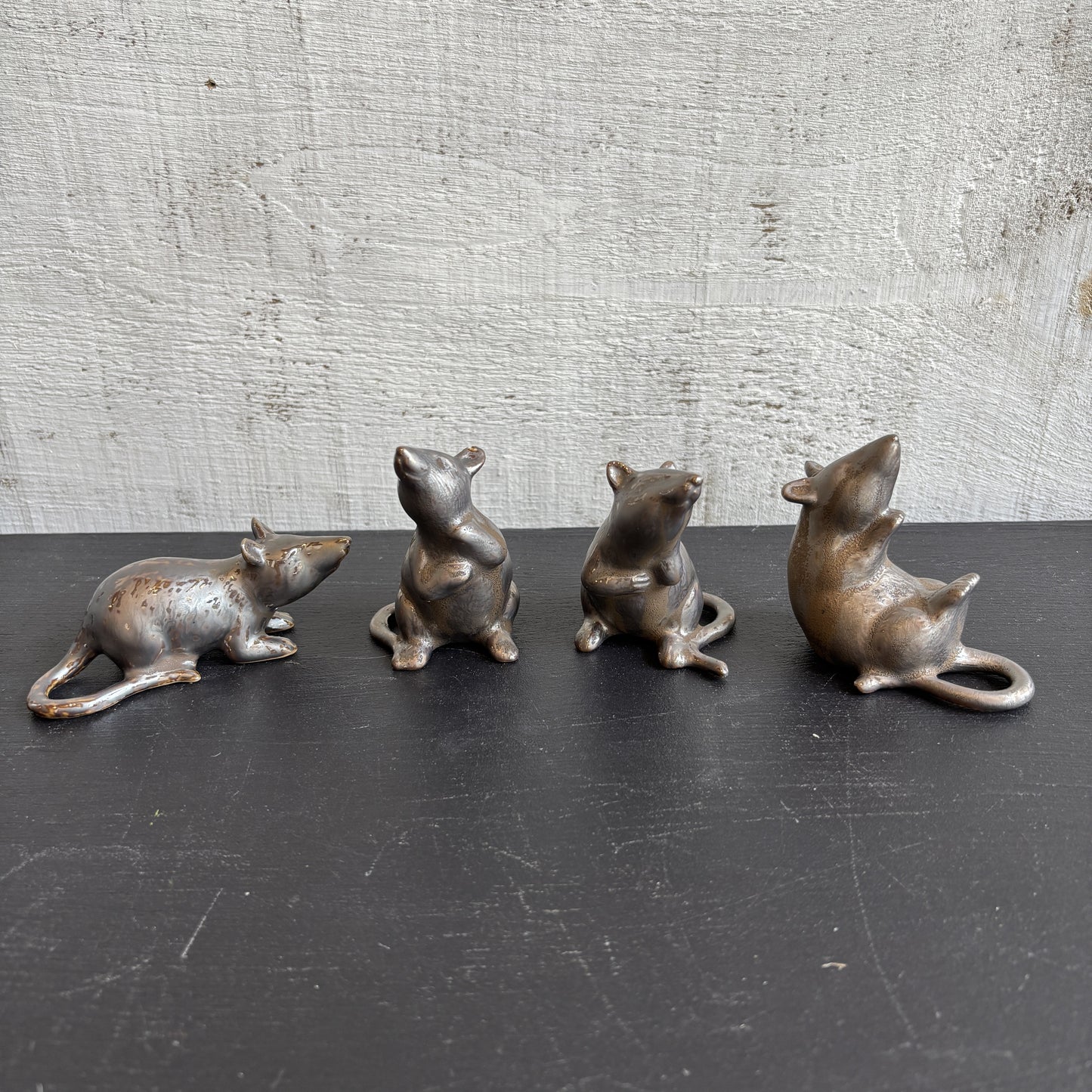 Stoneware Rat - Reactive Metallic Glaze