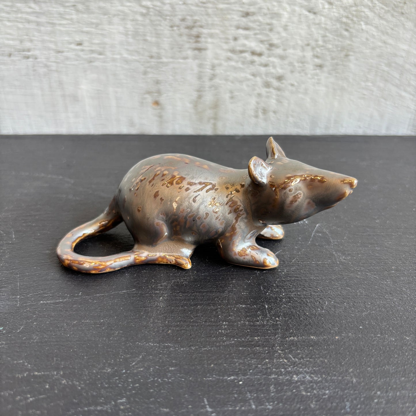 Stoneware Rat - Reactive Metallic Glaze