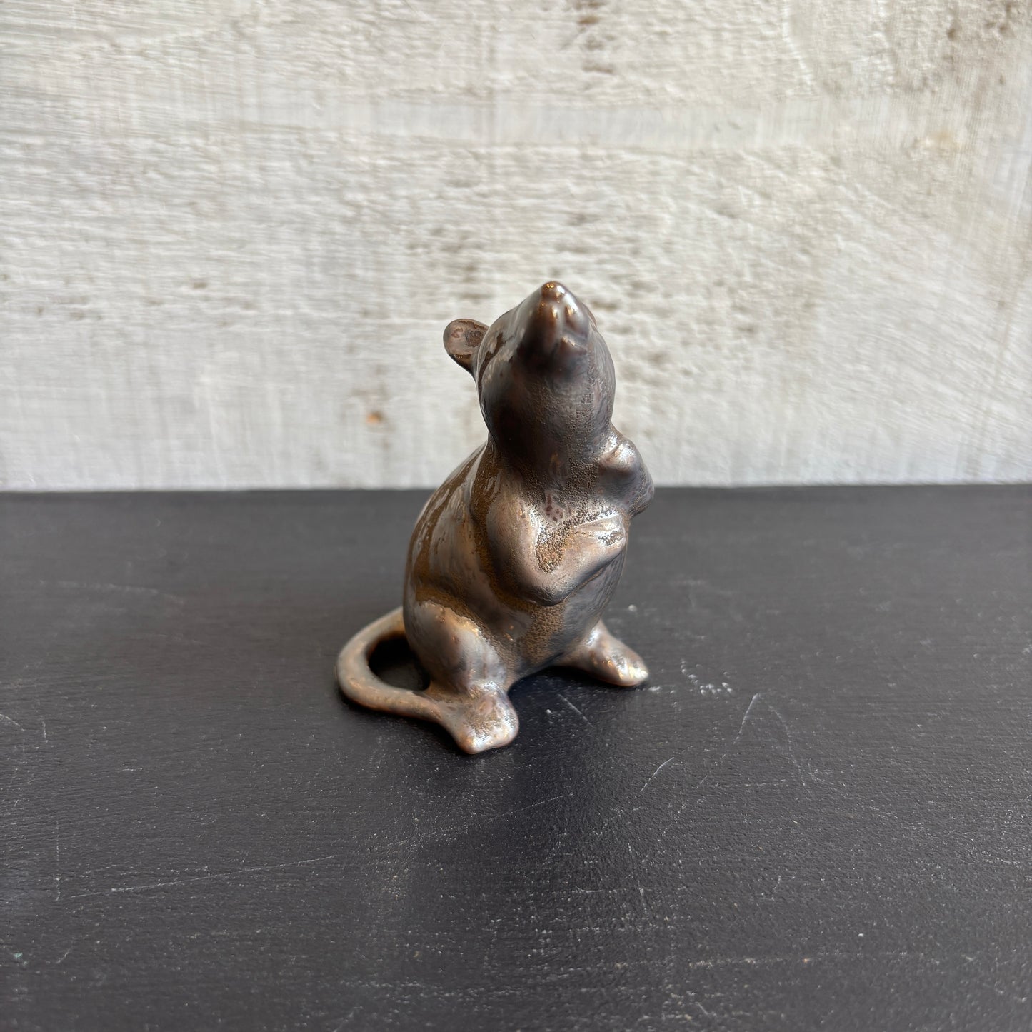 Stoneware Rat - Reactive Metallic Glaze
