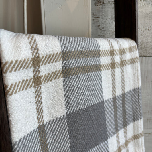 Brushed Cotton Flannel Throw w/ Fringe