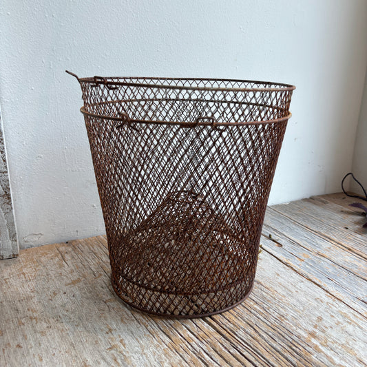 Vintage Rusty Metal Wire Lamp Shade - Set of 2