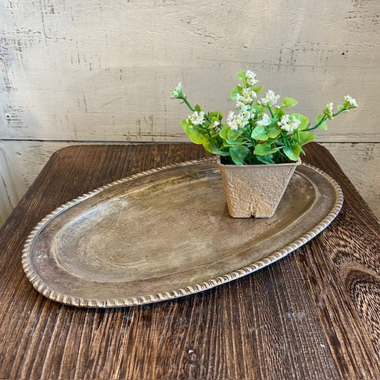 Vintage Silver Tray - Oval