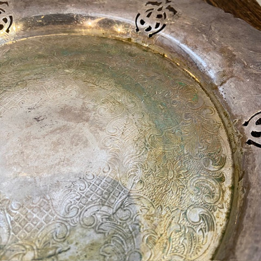 Vintage Silver Round Plate