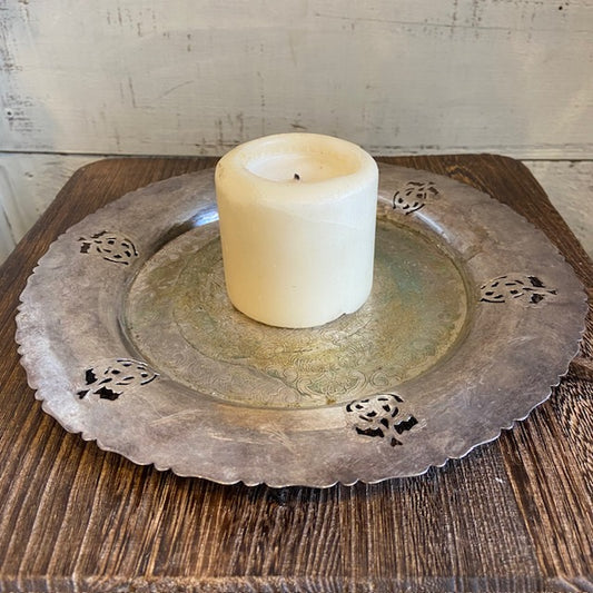 Vintage Silver Round Plate