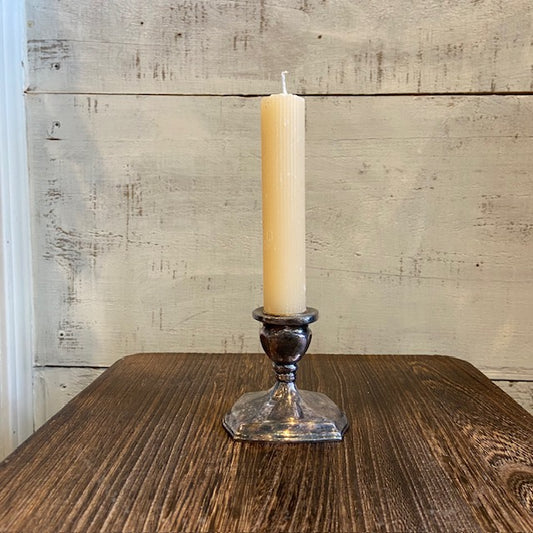 Vintage Candle Holder w/ Small Ribbed Candle