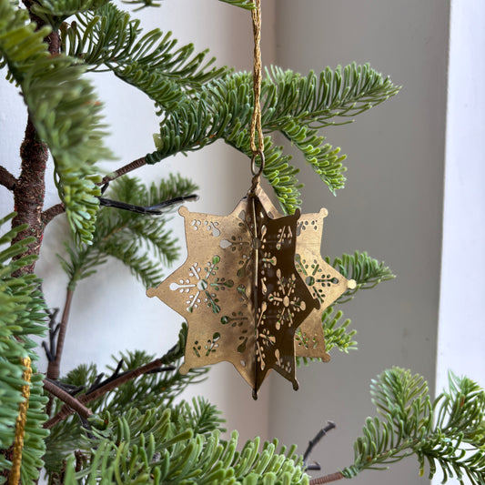 3D Metal Snowflake Ornament