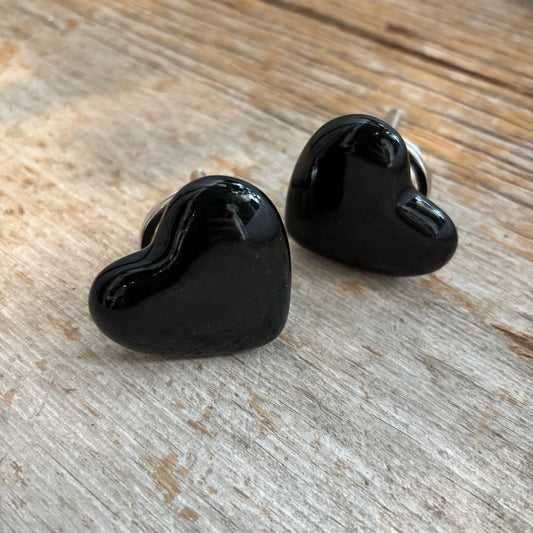Knob: Ceramic Heart- Black