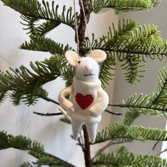 Felt Mice: Happy Heart Mouse