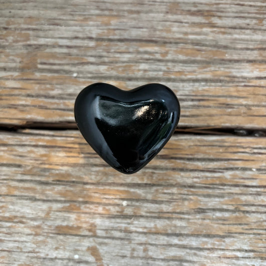 Knob: Ceramic Heart- Black