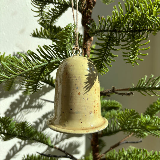 Vintage Style Enamelled Bell - Cream