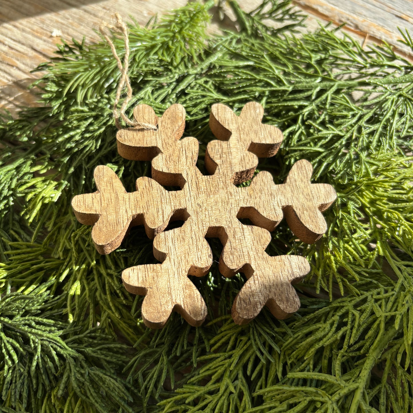 Wooden Snowflake Ornament