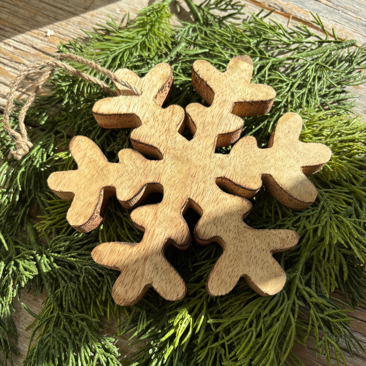 Wooden Snowflake Ornament