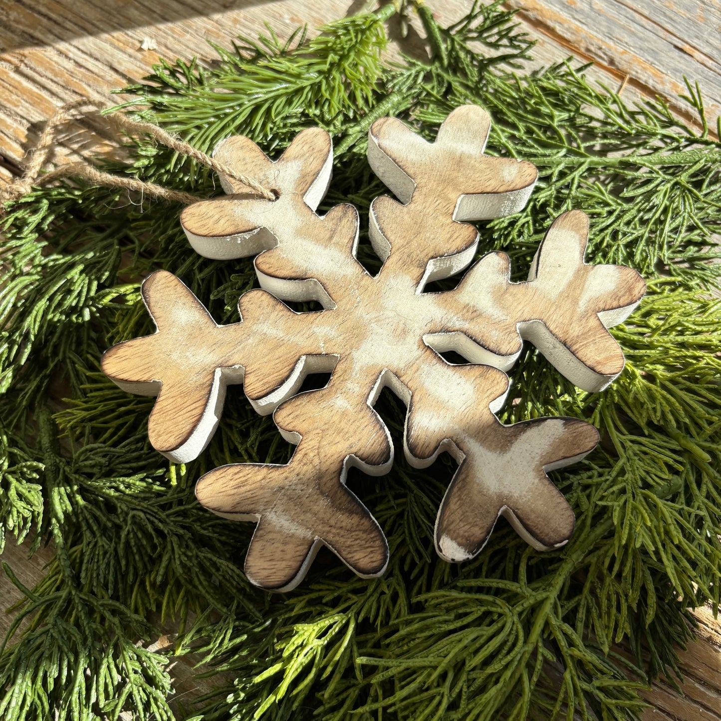 Wooden Snowflake Ornament