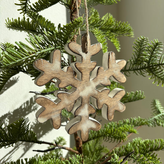 Wooden Snowflake Ornament