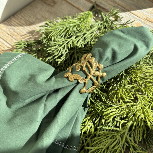 Winterberry Brass Napkin Ring