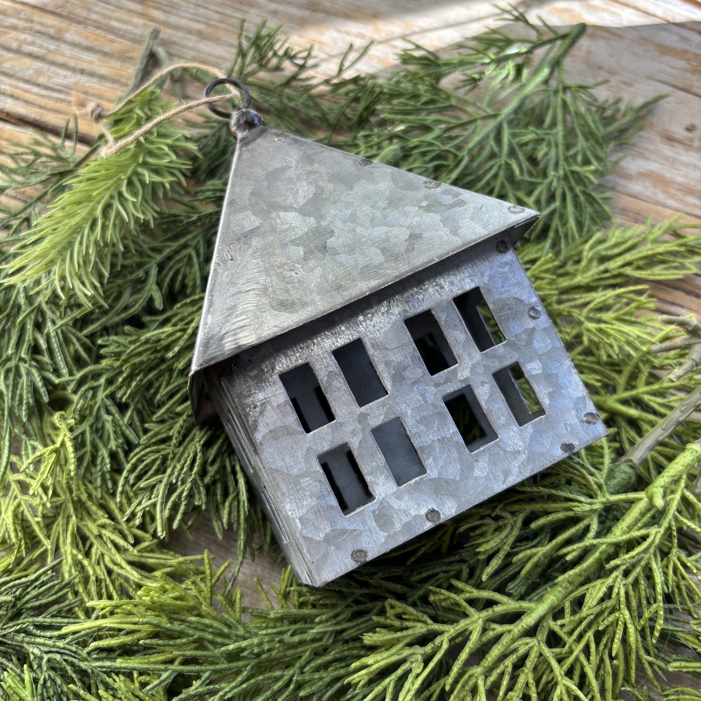 Galvanized Metal House Ornament