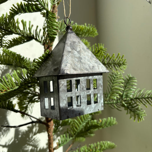 Galvanized Metal House Ornament