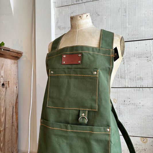 Cotton Canvas Cross Back Apron