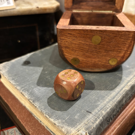 Mango Wood Dice w/ Brass Details