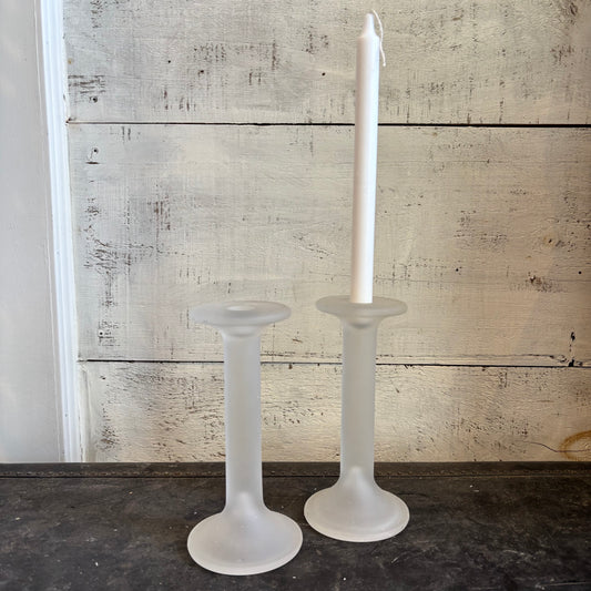 Frosted Glass Candle Holders