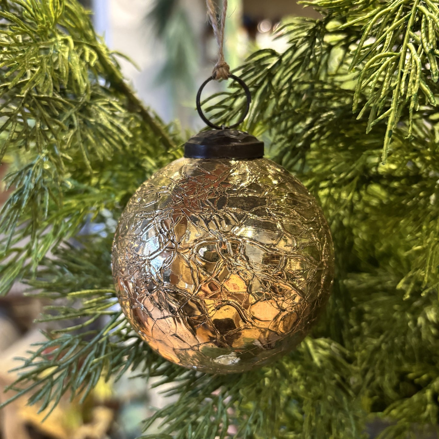 Venetian Gold Crackle Ornament