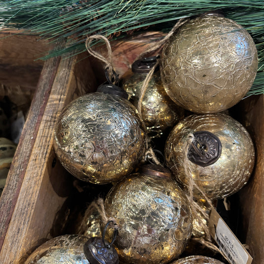 Venetian Gold Crackle Ornament