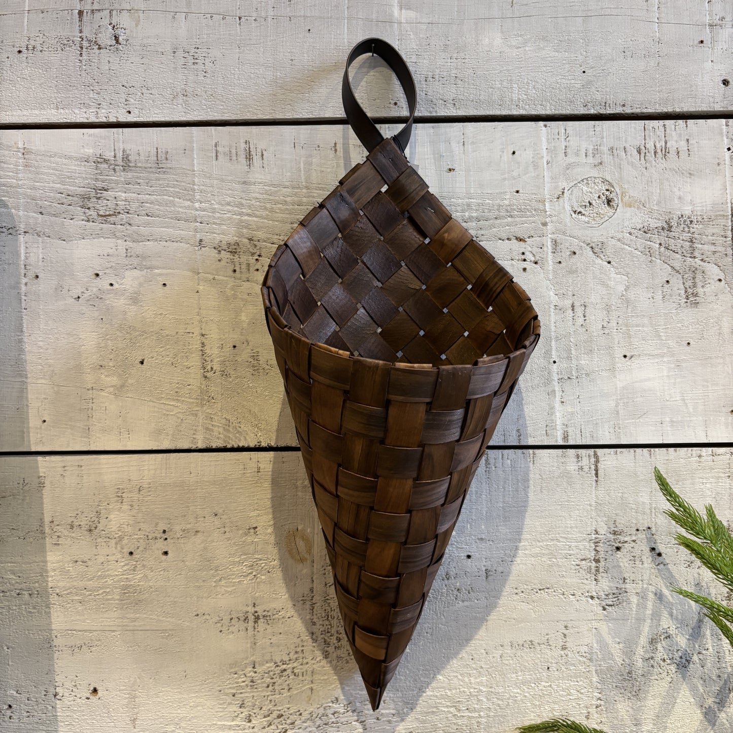 Braided Cone Wall Basket