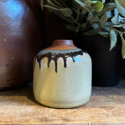 Porcelain Bud Vase - Cream&Brown