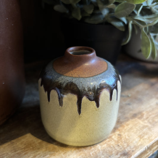 Porcelain Bud Vase - Cream&Brown