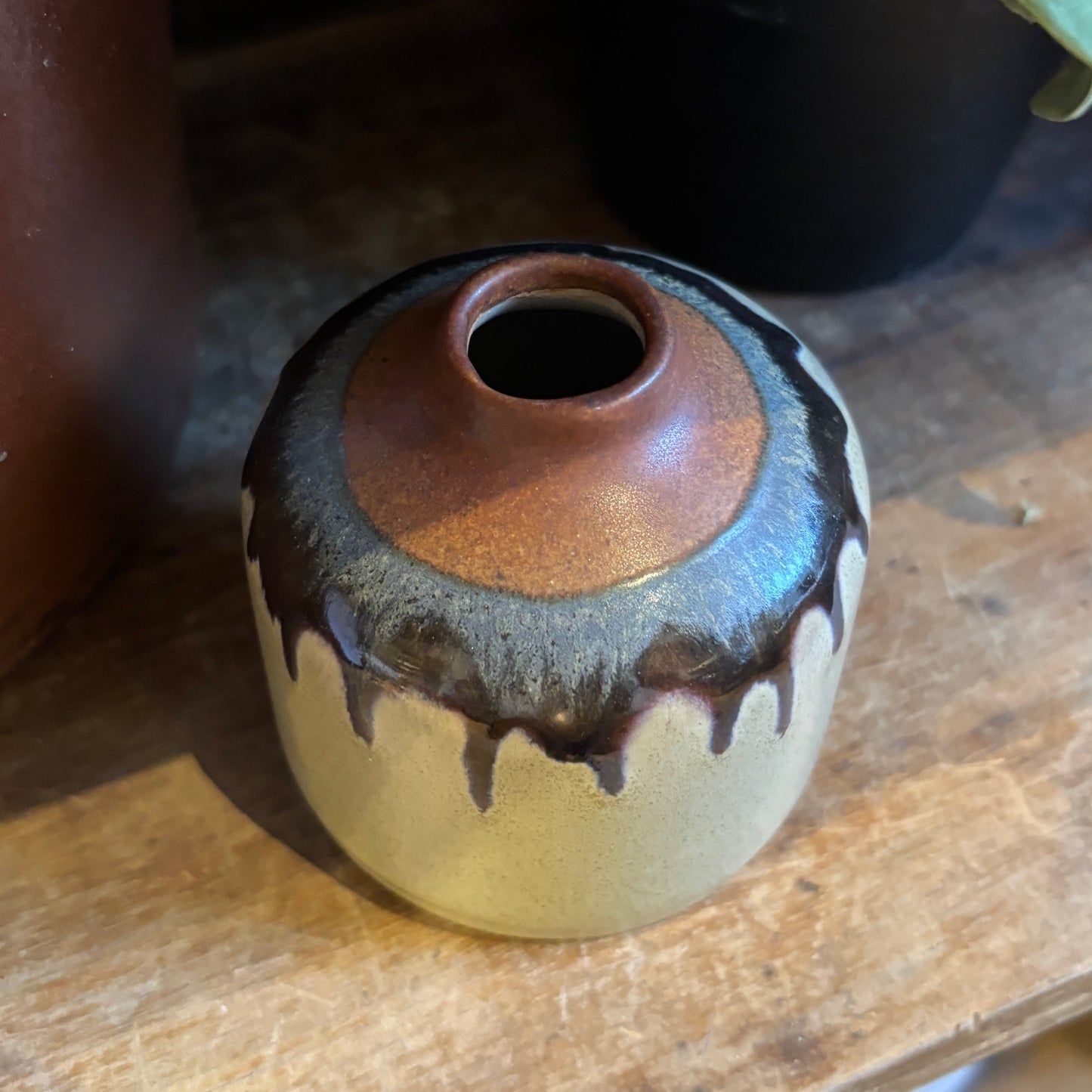 Porcelain Bud Vase - Cream&Brown