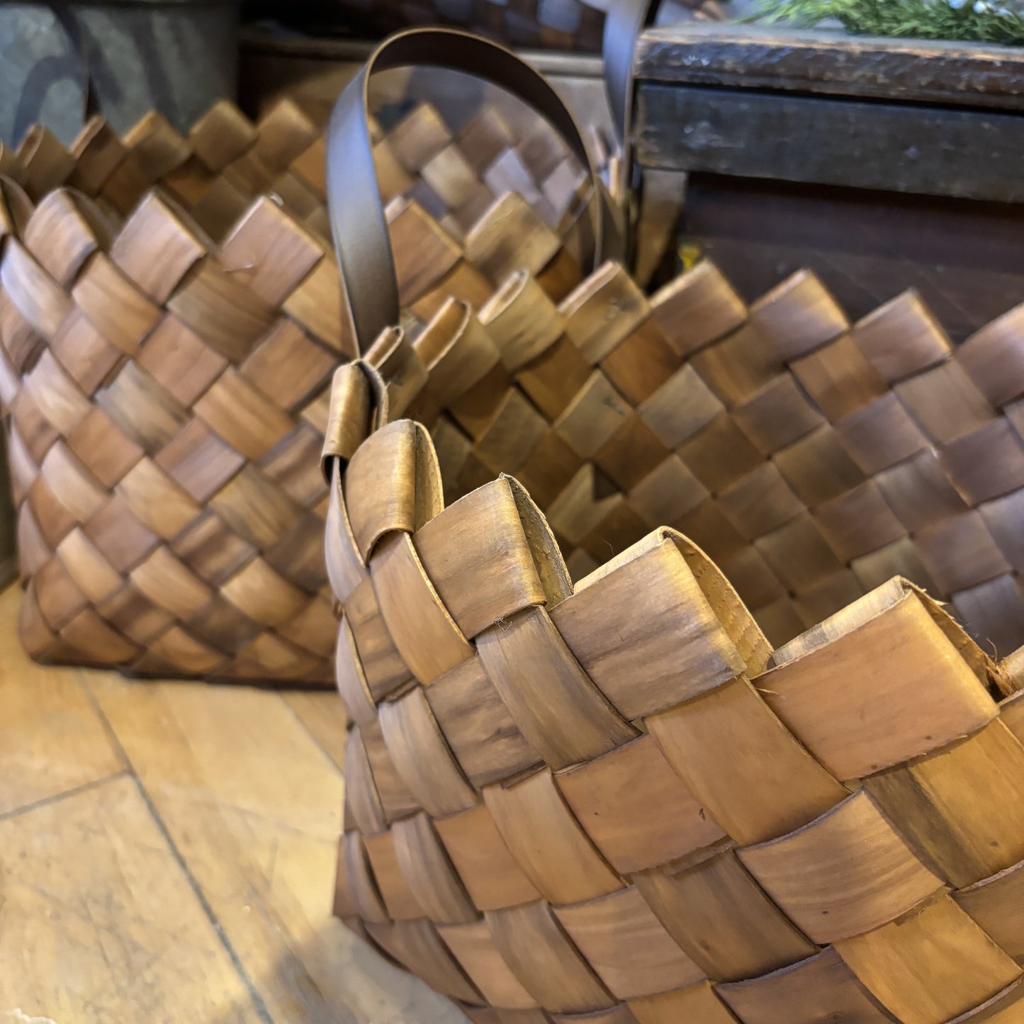 Braided Fir Basket w/ Handles