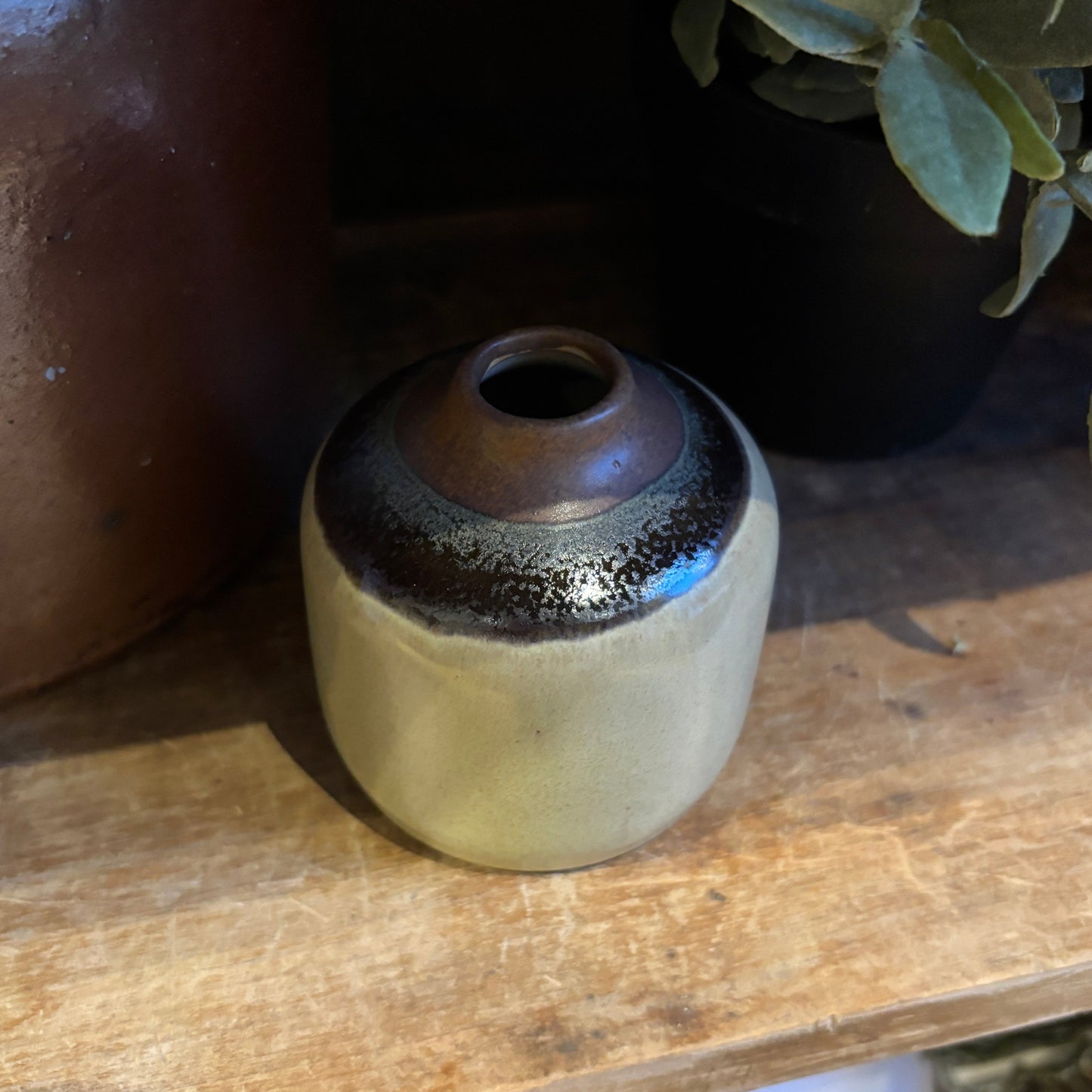 Porcelain Bud Vase - Cream&Brown