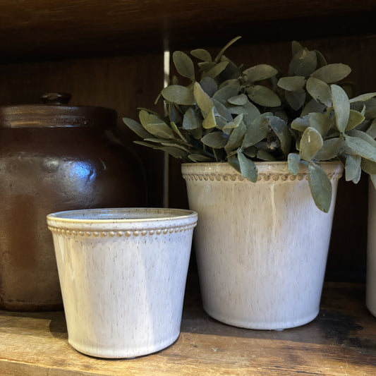 Ceramic Planter w/ Beaded Detail