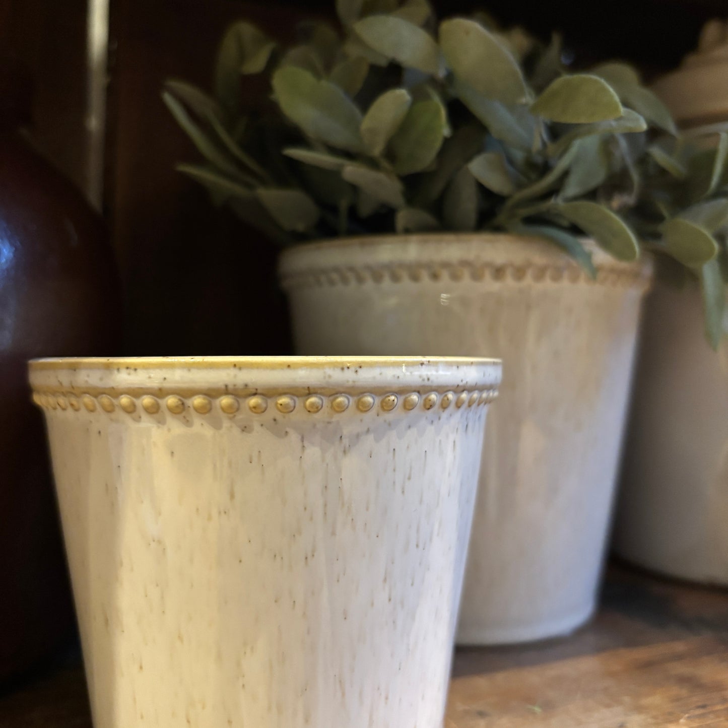 Ceramic Planter w/ Beaded Detail