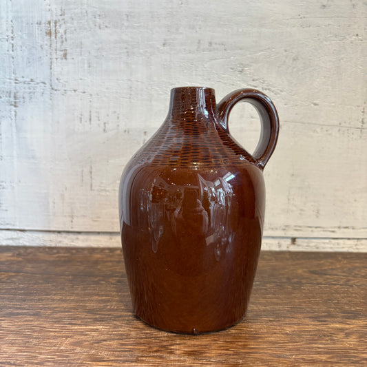 Vintage Brown Vase w/ Handle - Line Details