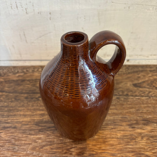 Vintage Brown Vase w/ Handle - Line Details