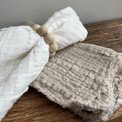 Bead Napkin Rings w/ Raffia Tassel