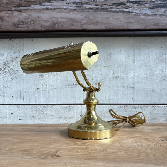 Vintage Adjustable Brass Banker's Lamp