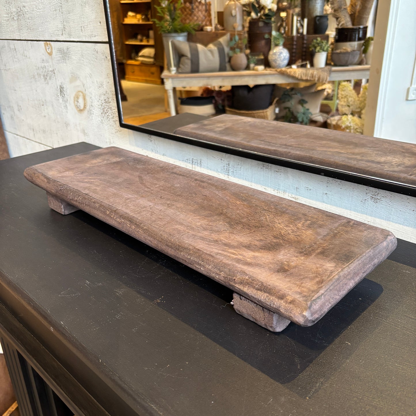 Found Wood Board w/Rock Finish