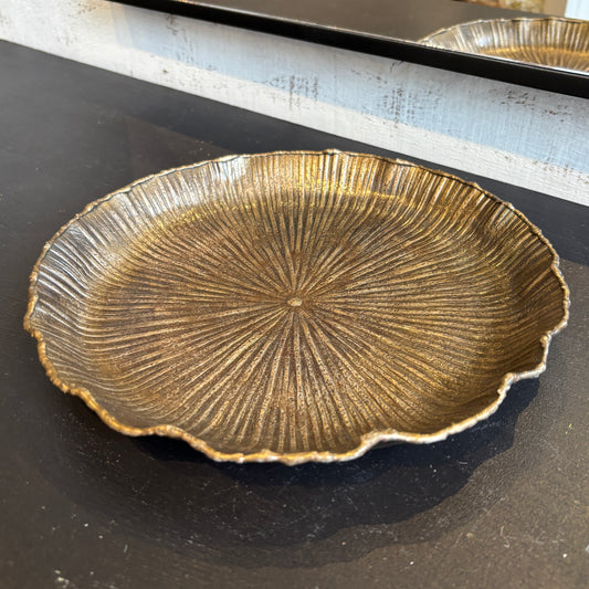 Waterlily Tray - Antique Brass