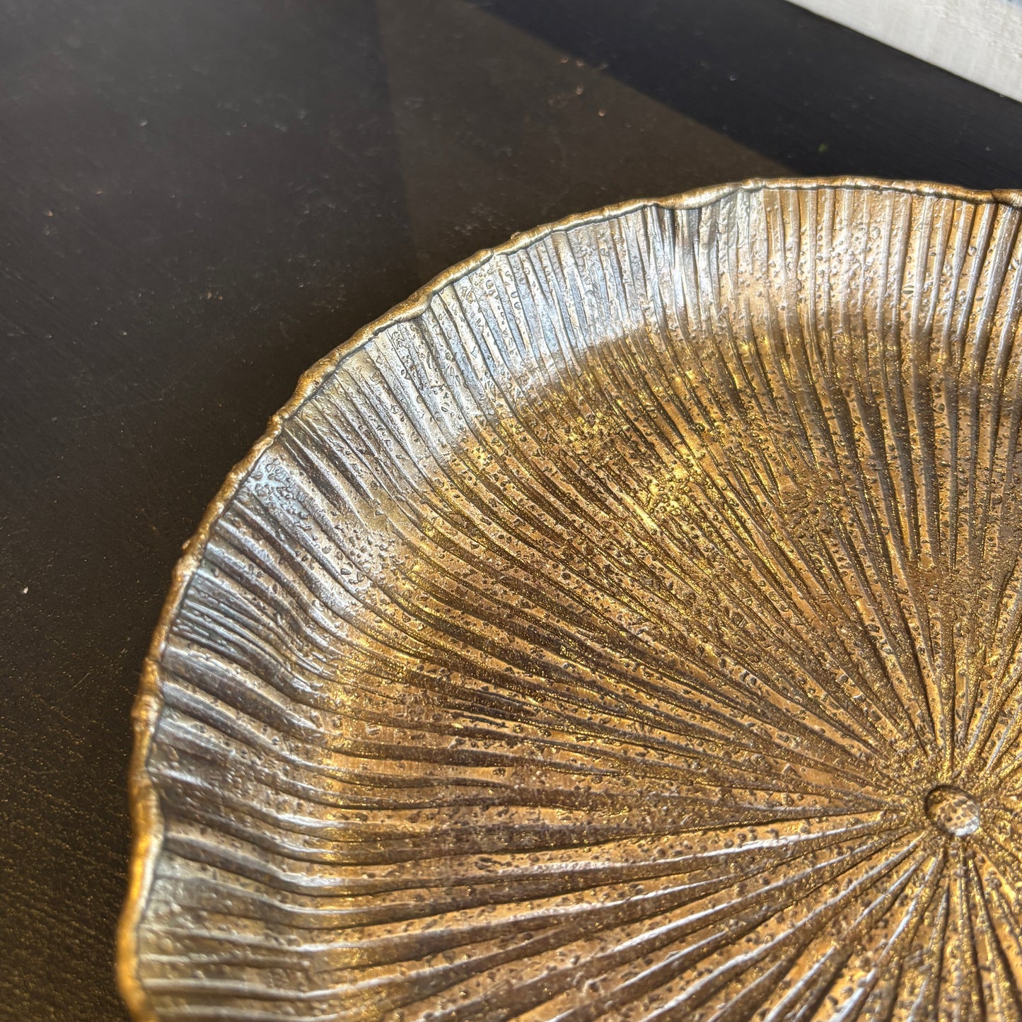 Waterlily Tray - Antique Brass