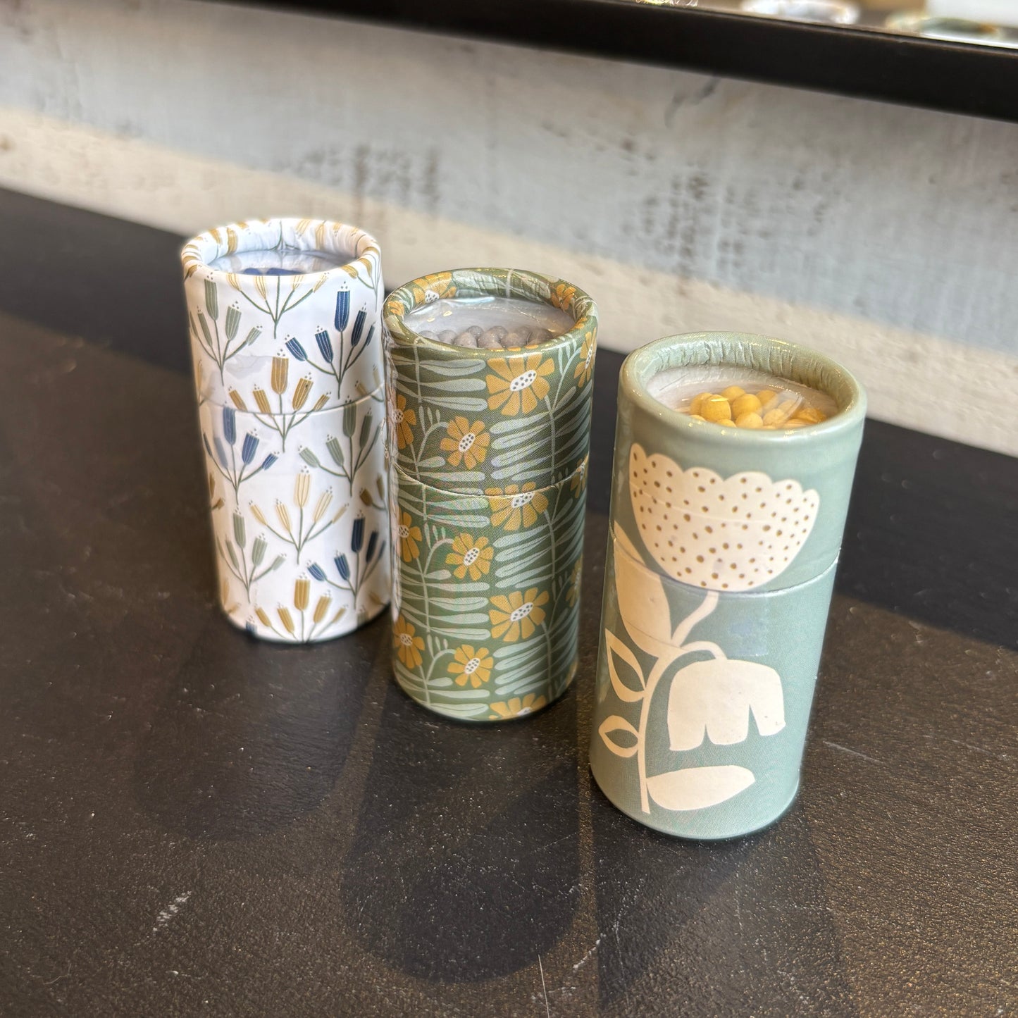 Floral Matches w/Round Container