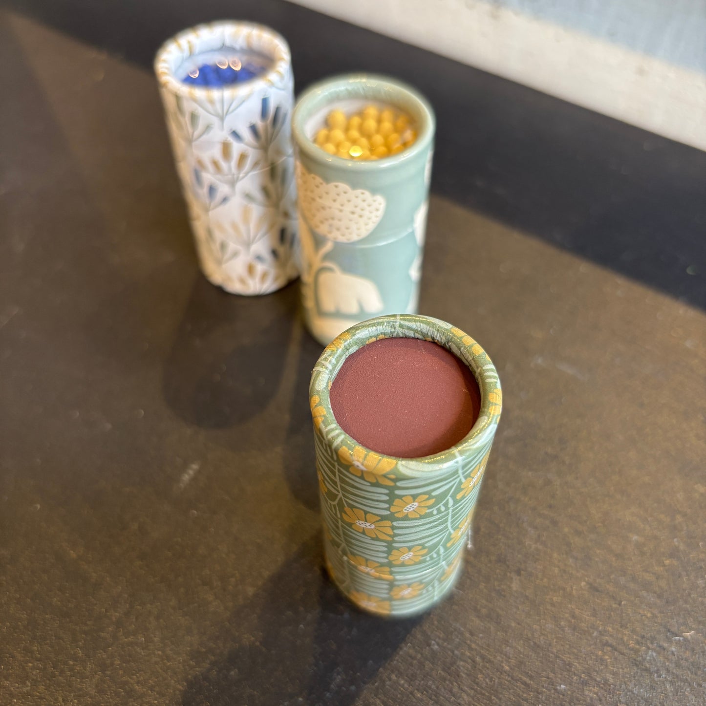 Floral Matches w/Round Container