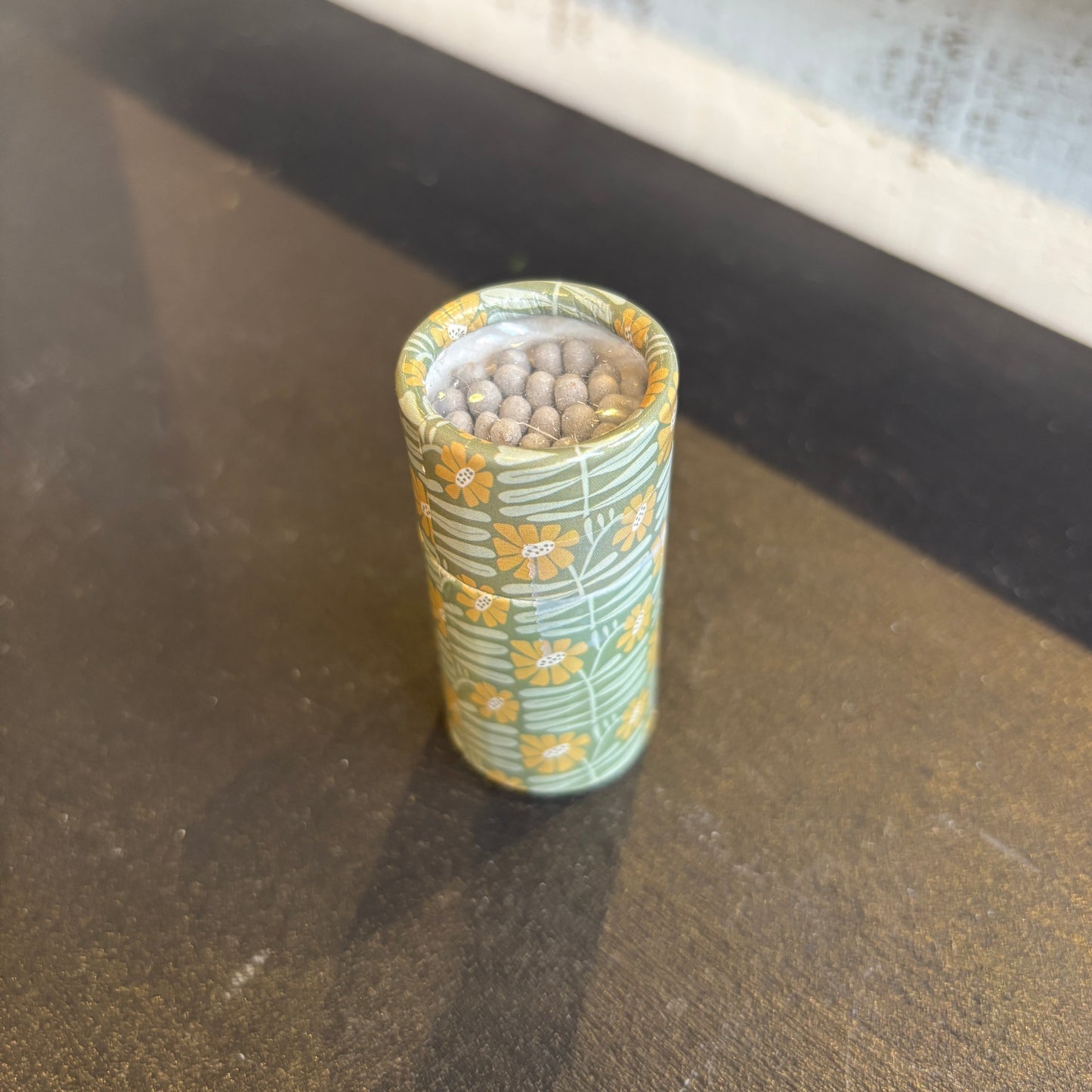 Floral Matches w/Round Container