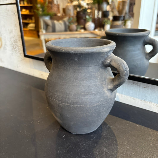 Burnt Terracotta Handled Vase