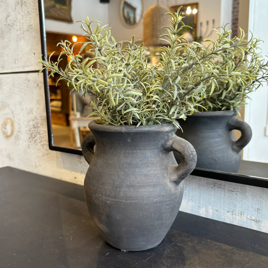 Burnt Terracotta Handled Vase