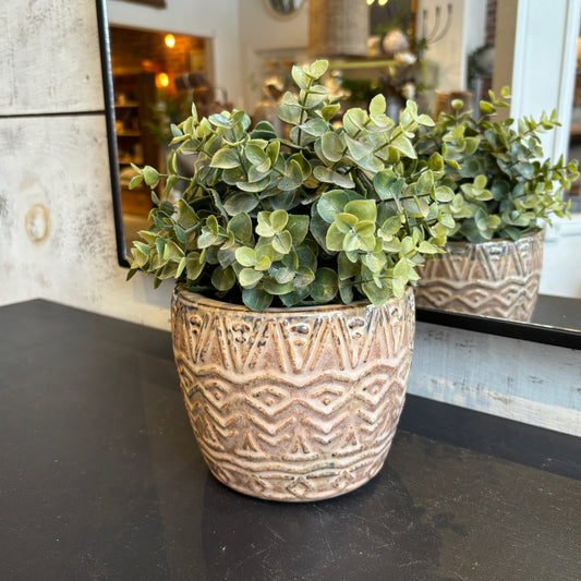 Embossed Terracotta Planter
