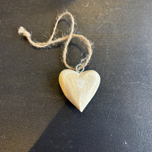Mango Wood Heart Ornament